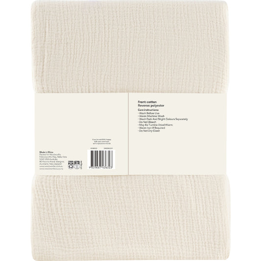 Muslin Plush Throw Cream Each