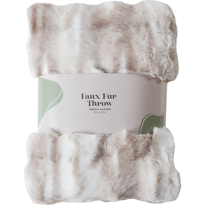 Faux Fur Throw Latte Each