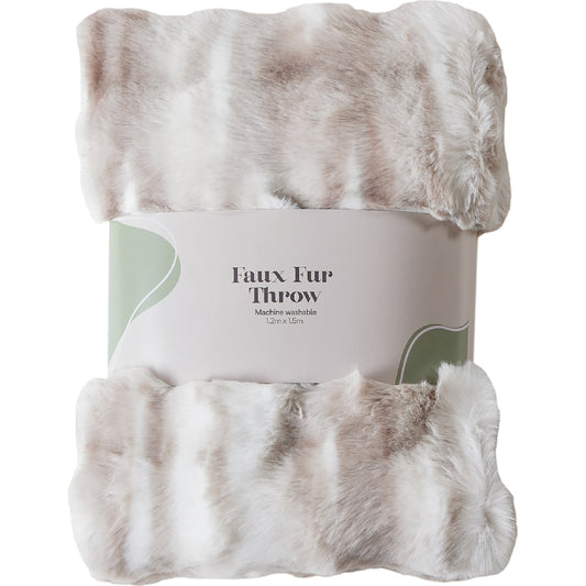 Faux Fur Throw Latte Each