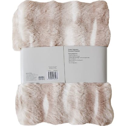 Faux Fur Throw Latte Each