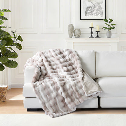 Faux Fur Throw Latte Each