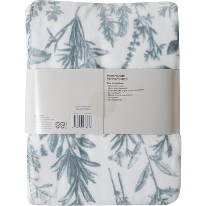Floral Reversible Throw Green Each