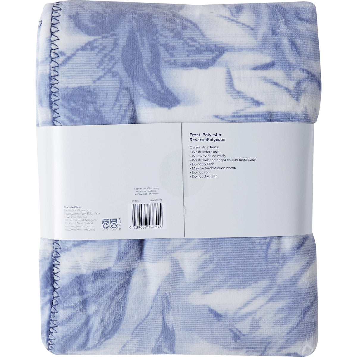 Floral Reversible Throw Blue Each
