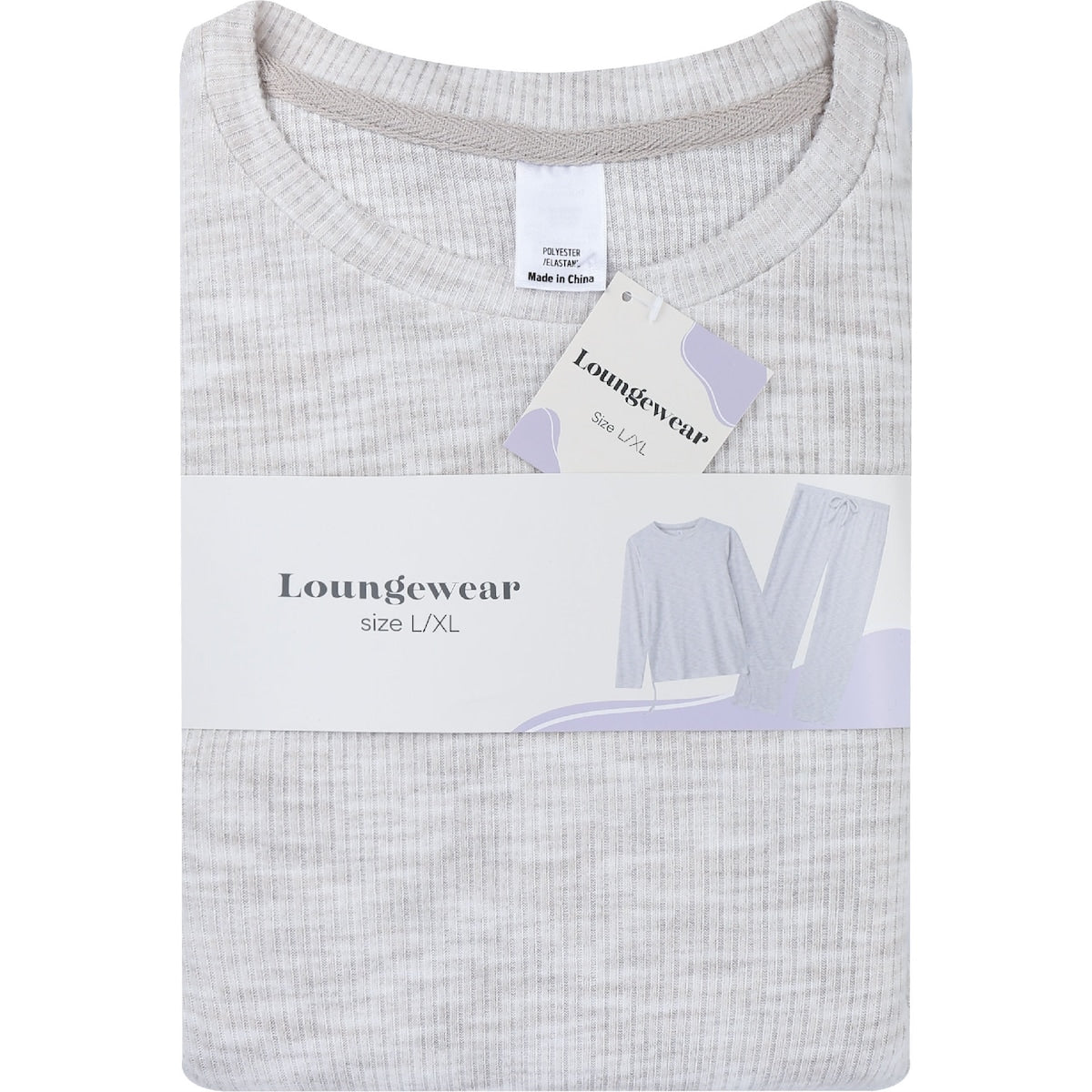 Rib Loungewear Grey Marble Size L/xl Each