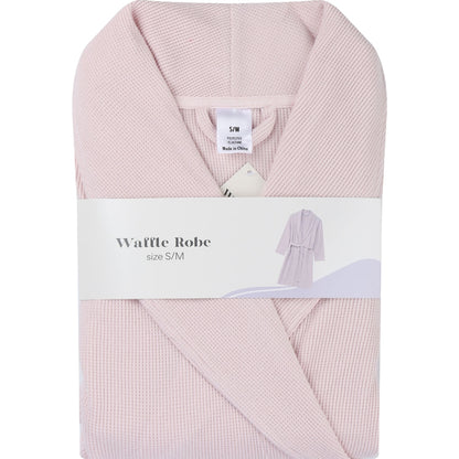 Ladies Waffle Robe Pink Size S/m Each