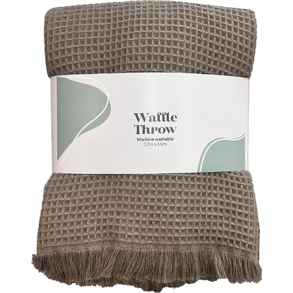 Waffle Throw Taupe Each