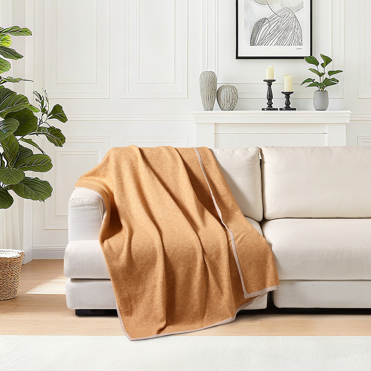 Soft Knit Throw Orange Each