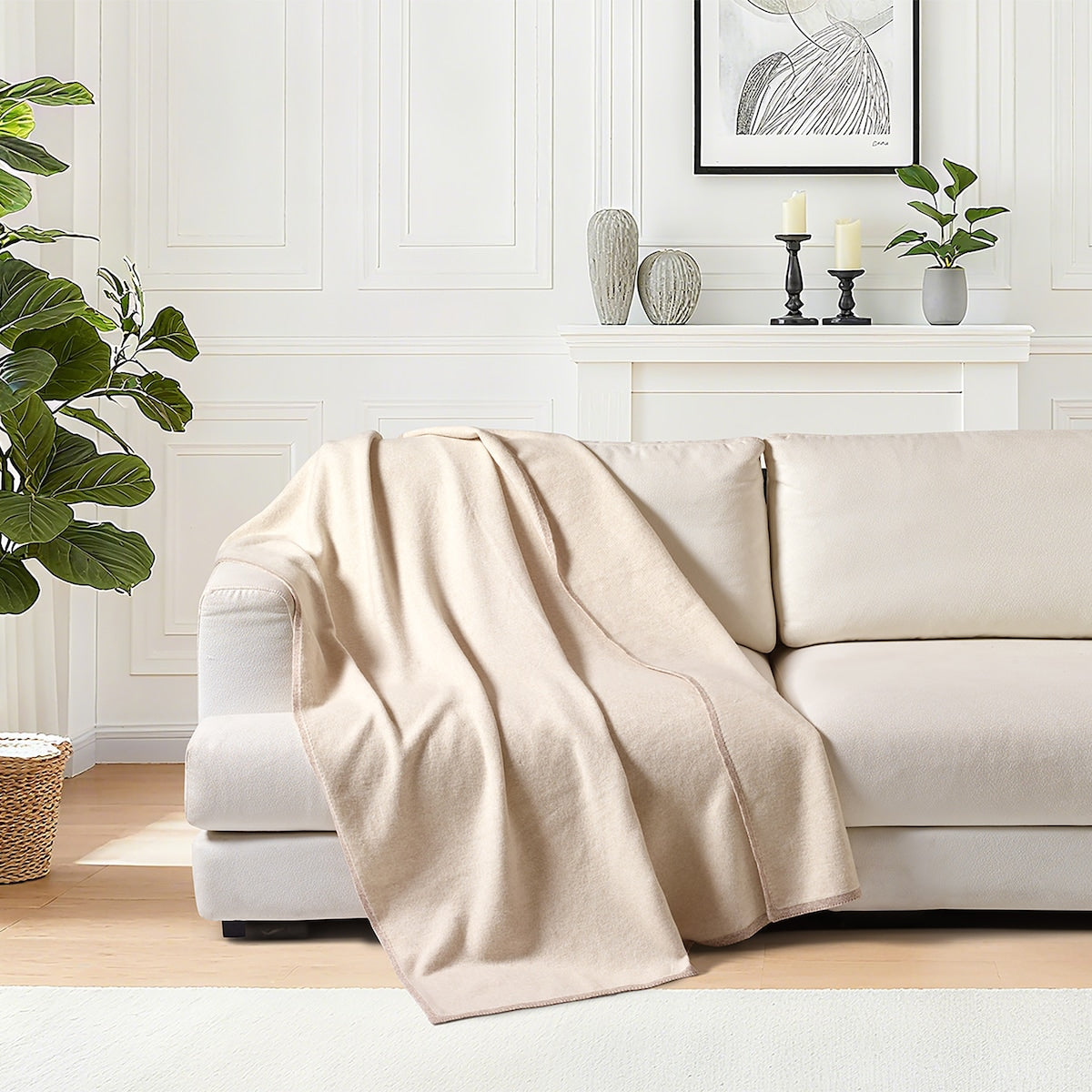 Soft Knit Throw Cream Each
