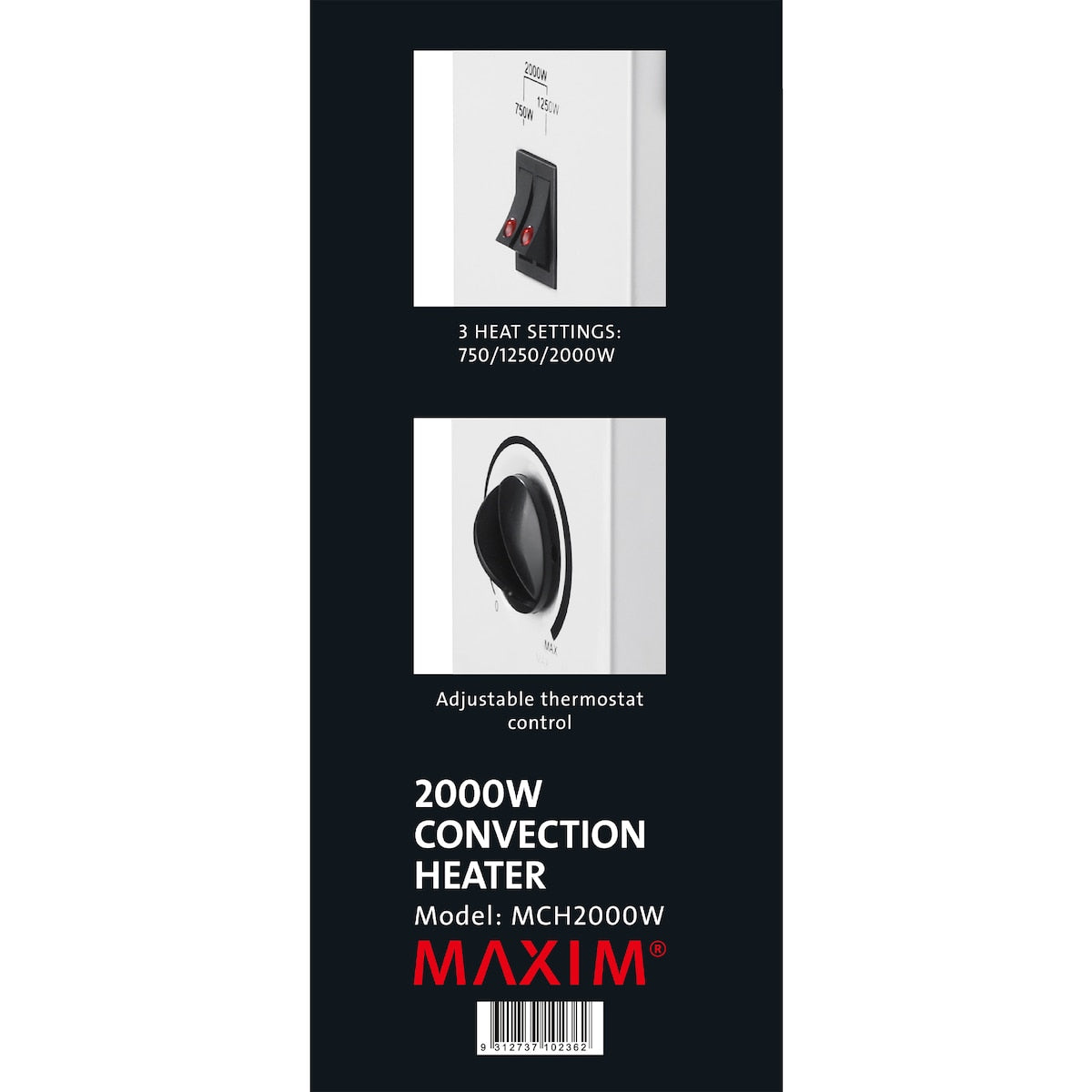 Maxim 2000w Convection Heater Each