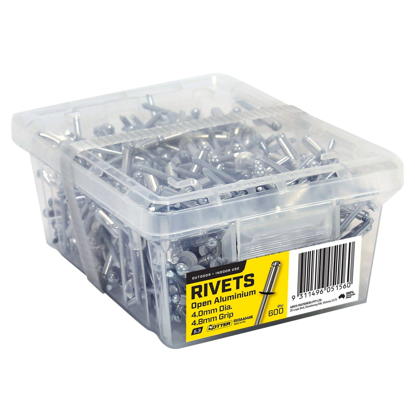 Otter Open Aluminium Blind Rivets - 4 x 8mm - 600 Pack