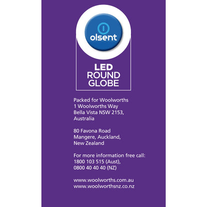 Olsent Led Round Globe Es 5.5w 500lm Warm White 2 Pack