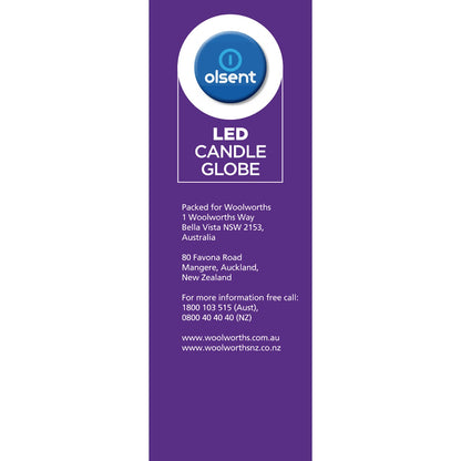 Olsent Led Candle Globe Es 5.5w 480lm Warm White 2 Pack