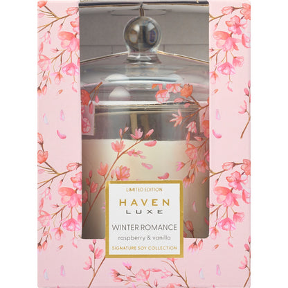 Haven Luxe Winter Romance Soy Candle Raspberry & Vanilla Each