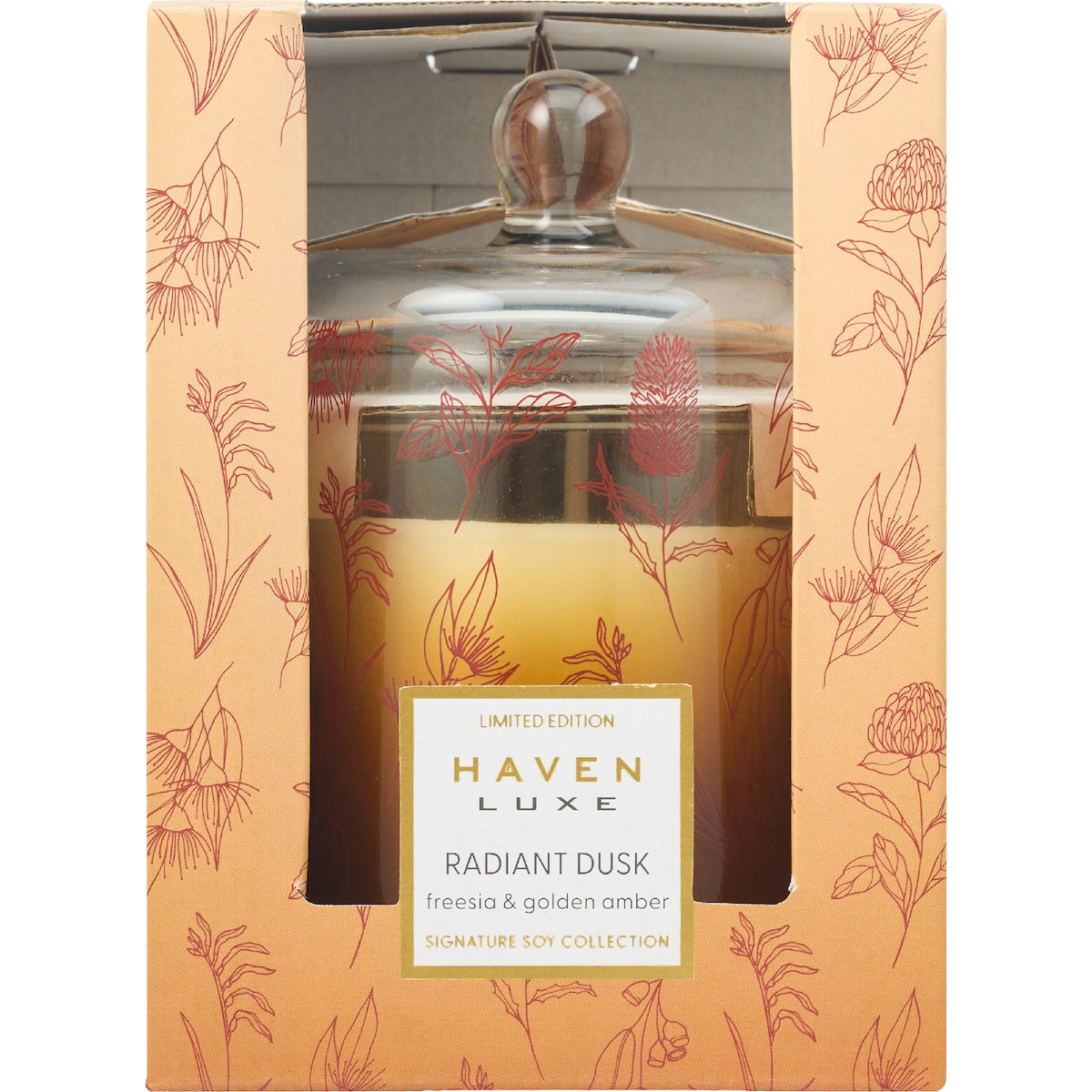 Haven Luxe Radiant Dusk Soy Candle Freesia & Amber Each