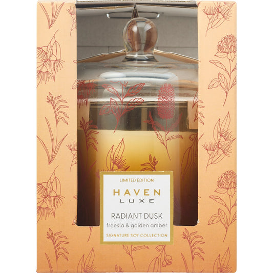 Haven Luxe Radiant Dusk Soy Candle Freesia & Amber Each