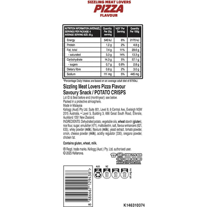 Pringles Sizzling Meat Lovers Pizza Potato Chips 118g