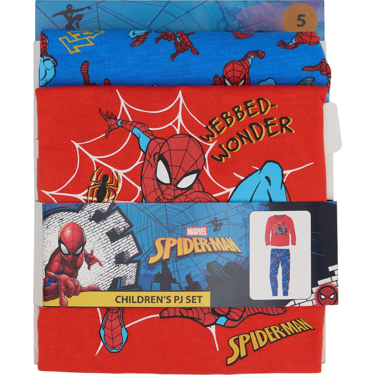 Boys Spiderman Knit Pyjamas Size 5 Each