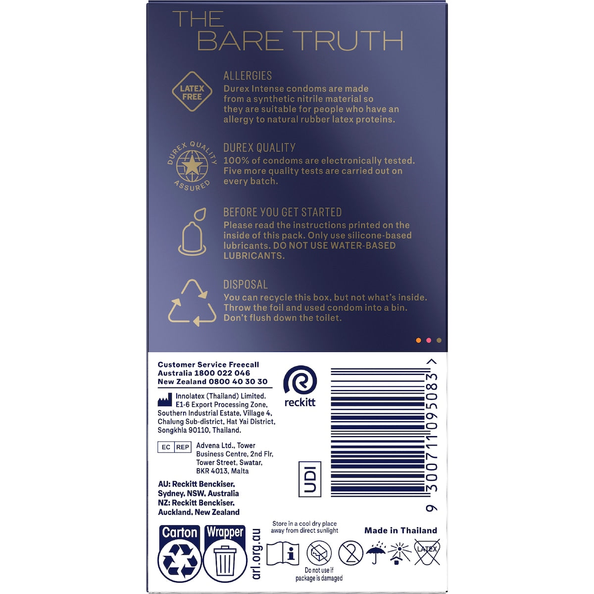 Durex Intense Body-heat Condoms Regular 10 Pack