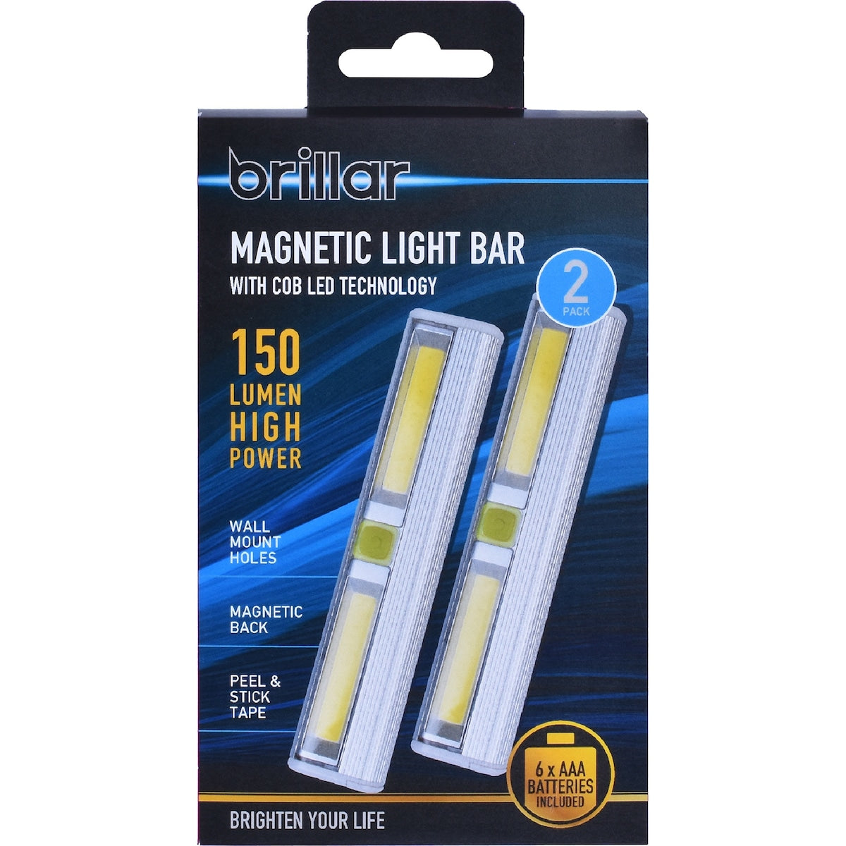 Brillar Magnetic Light Bar 150lm 2 Pack