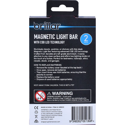 Brillar Magnetic Light Bar 150lm 2 Pack