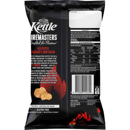 Kettle Firemasters Red Pepper & Sour Cream Potato Chips 150g