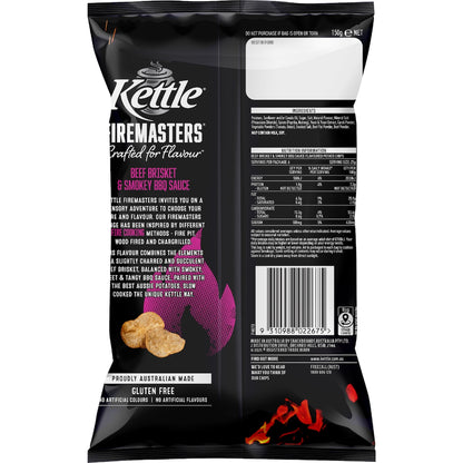 Kettle Firemasters Beef Brisket & Smokey Bbq Potato Chips 150g