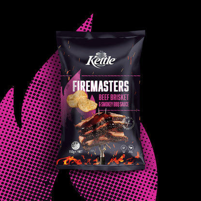 Kettle Firemasters Beef Brisket & Smokey Bbq Potato Chips 150g