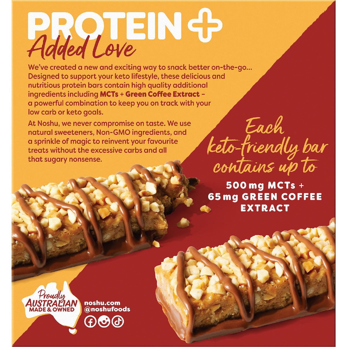 Noshu Protein Plus Keto Pro Bars Crunchy Cookie Butter 5 Pack
