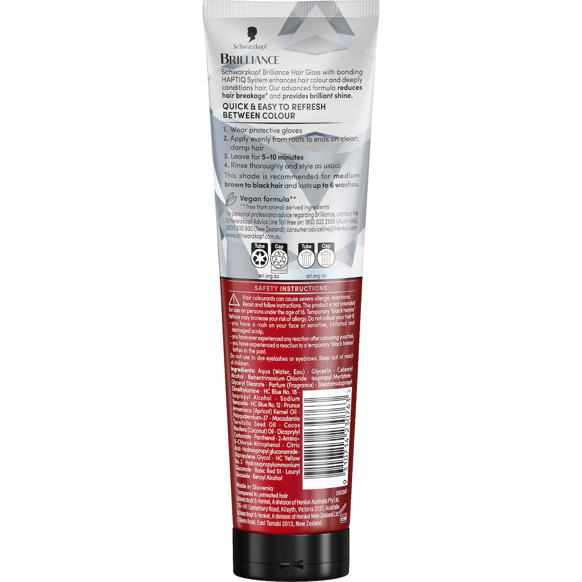 Schwarzkopf Brilliance Hair Gloss Black 150ml