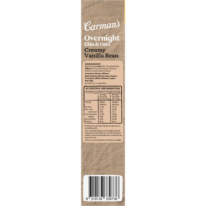 Carmans Protein Overnight Chia & Oat Sachets Creamy Vanilla Bean 6 Pack
