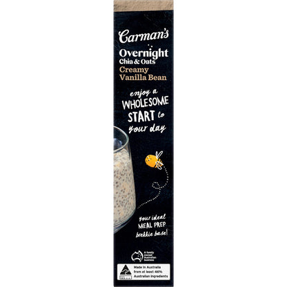 Carmans Protein Overnight Chia & Oat Sachets Creamy Vanilla Bean 6 Pack