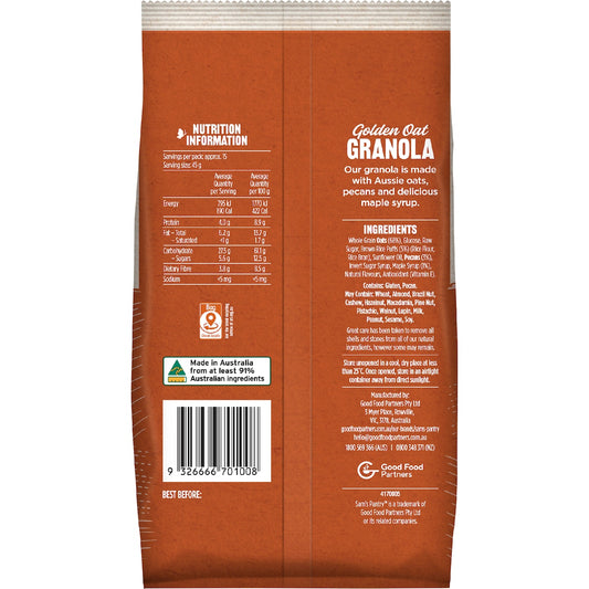 Sams Pantry Granola Maple & Pecan 700g
