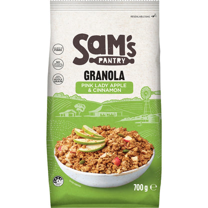 Sams Pantry Granola Pink Lady Apple & Cinnamon 700g