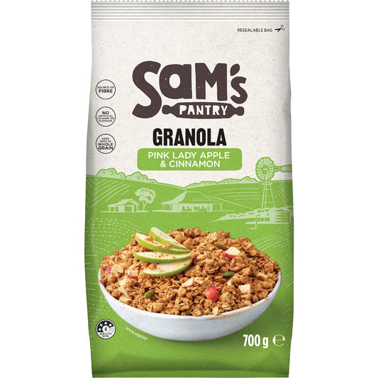 Sams Pantry Granola Pink Lady Apple & Cinnamon 700g