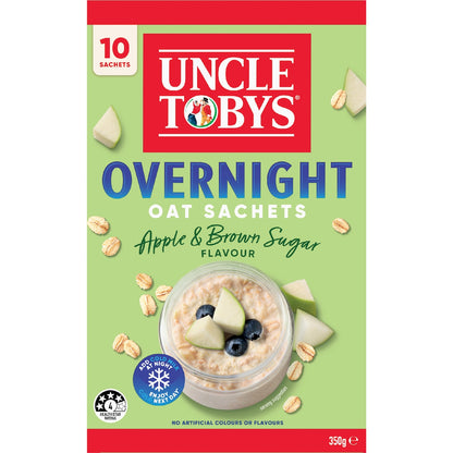 Uncle Tobys Overnight Oat Sachets Apple & Brown Sugar 10 Pack