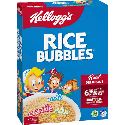 Kelloggs Rice Bubbles Breakfast Cereal 365g