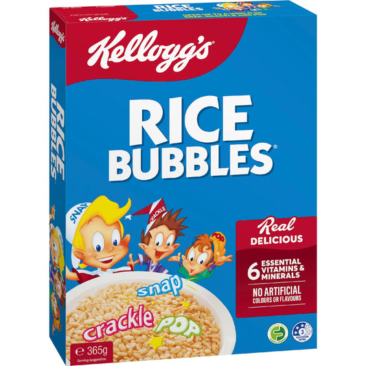 Kelloggs Rice Bubbles Breakfast Cereal 365g
