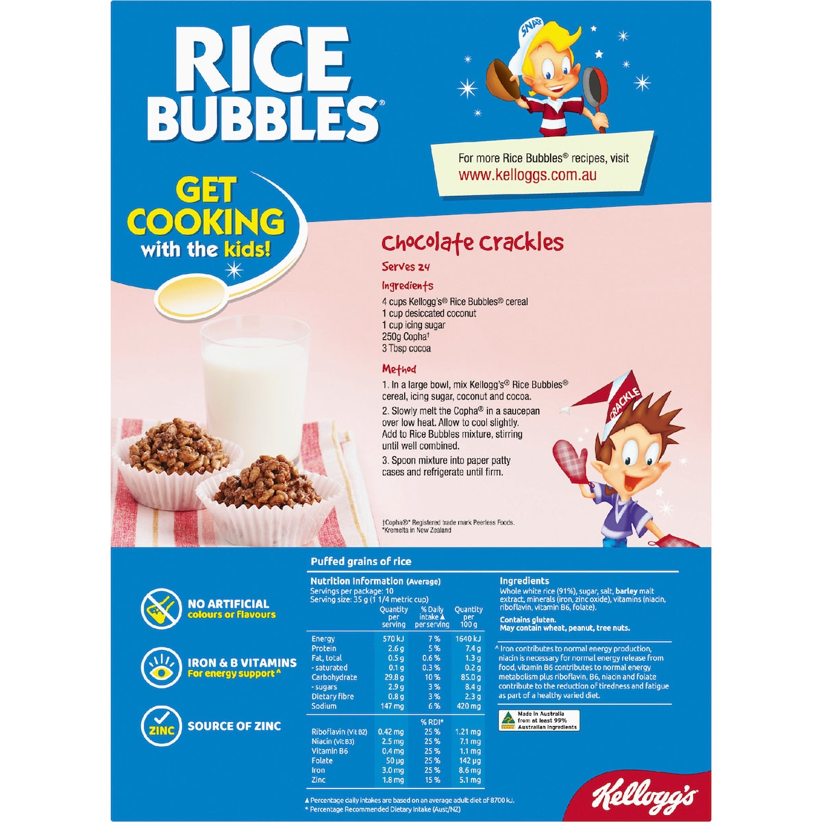 Kelloggs Rice Bubbles Breakfast Cereal 365g