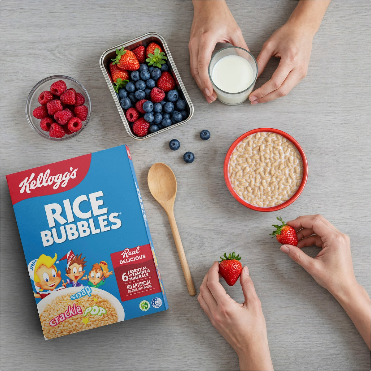 Kelloggs Rice Bubbles Breakfast Cereal 365g