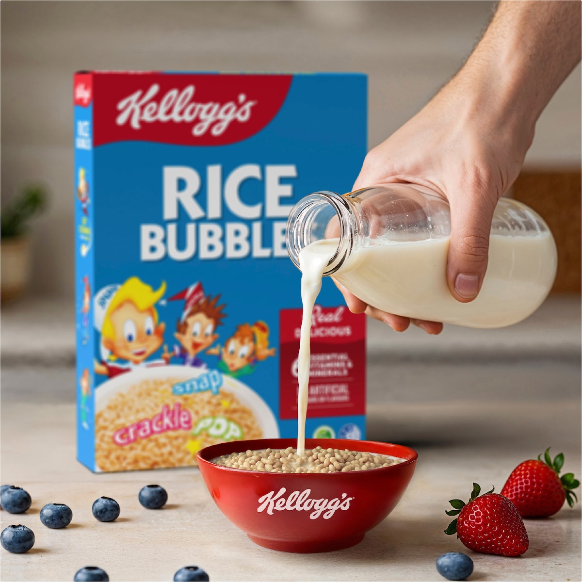 Kelloggs Rice Bubbles Breakfast Cereal 365g