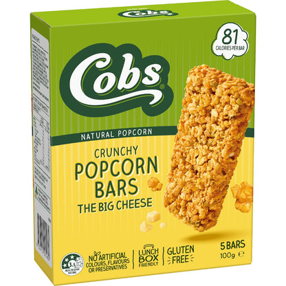 Cobs Crunchy Popcorn Bars Cheese 100g