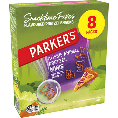 Parkers Aussie Animal Pretzels Bbq Pizza 8 Pack