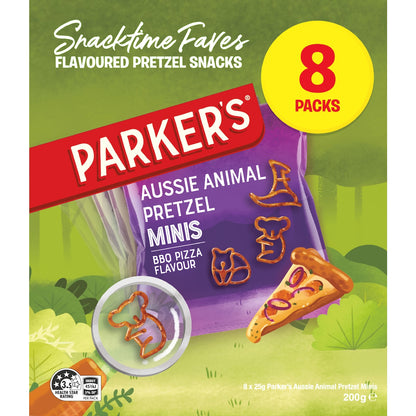 Parkers Aussie Animal Pretzels Bbq Pizza 8 Pack