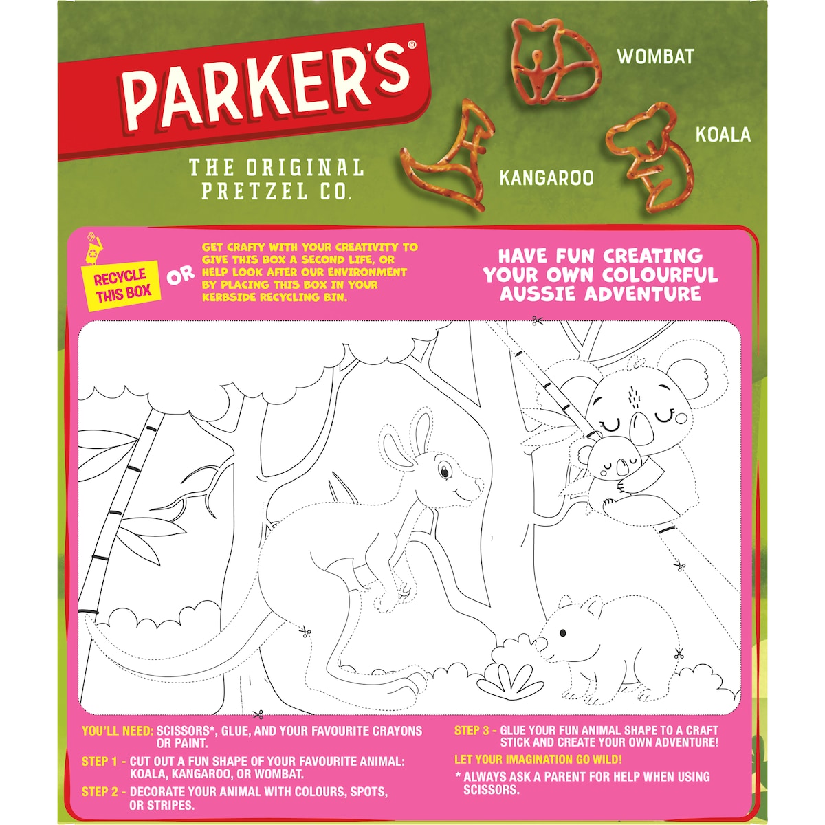 Parkers Aussie Animal Pretzels Bbq Pizza 8 Pack