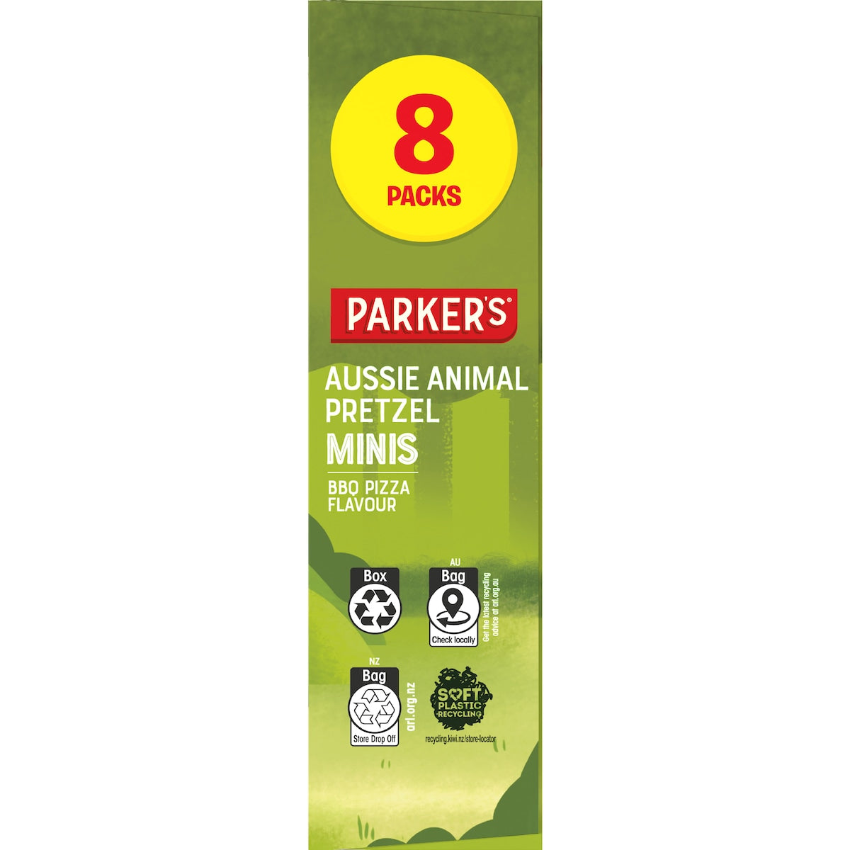Parkers Aussie Animal Pretzels Bbq Pizza 8 Pack
