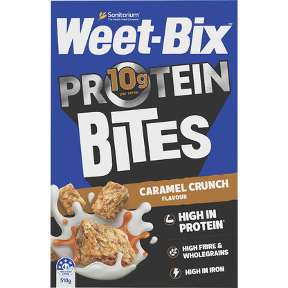 Weet-bix Protein Bites Caramel Crunch Breakfast Cereal 510g