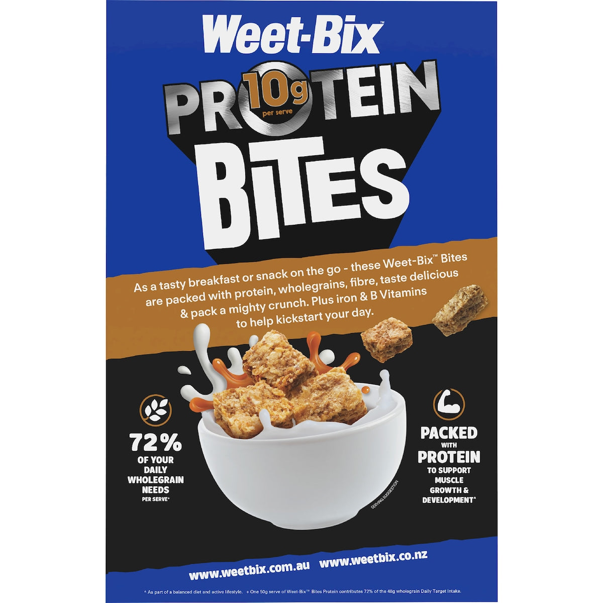 Weet-bix Protein Bites Caramel Crunch Breakfast Cereal 510g