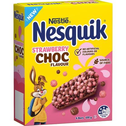 Nesquik Cereal Bars Strawberry Choc 120g 6 Pack