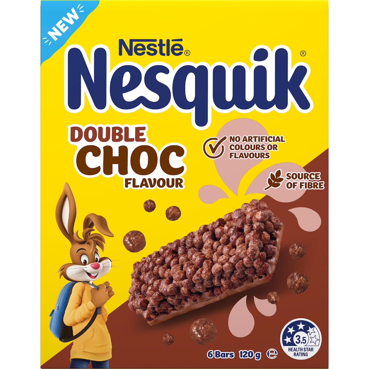 Nesquik Cereal Bars Double Choc 120g 6 Pack