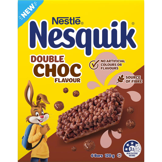 Nesquik Cereal Bars Double Choc 120g 6 Pack